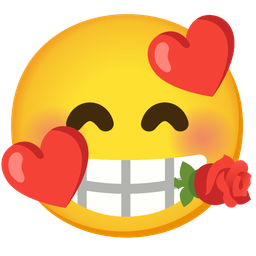 Rose and Smiling face with hearts