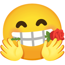 Rose and Smiling face with open hands
