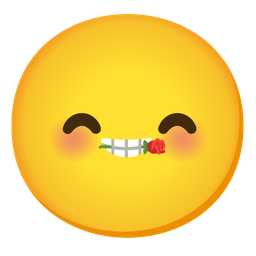 Rose and Smiling face with smiling eyes