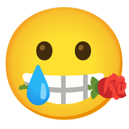 Rose and Smiling face with tear
