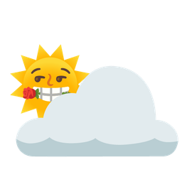 rose and sun behind cloud