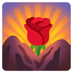 rose and sunrise over mountains