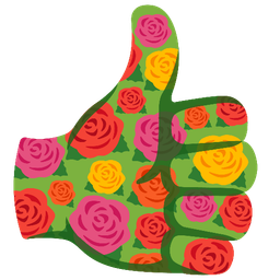 rose and thumbs up