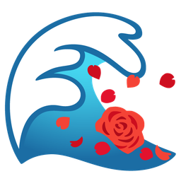 rose and water wave