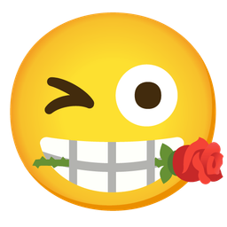 Rose and Winking face with tongue