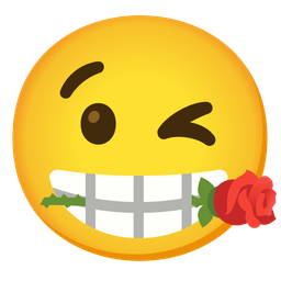 Rose and Winking face