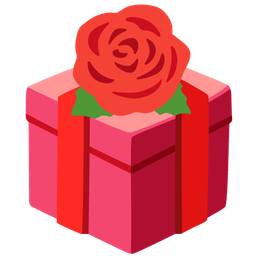 rose and wrapped gift