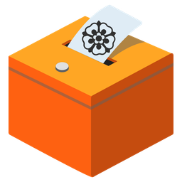 rosette and ballot box with ballot