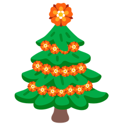rosette and evergreen tree