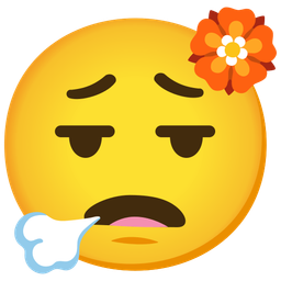 rosette and face exhaling