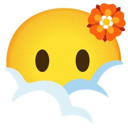 rosette and face in clouds