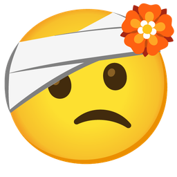 rosette and face with head-bandage