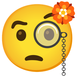 rosette and face with monocle