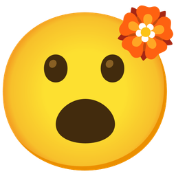 rosette and face with open mouth