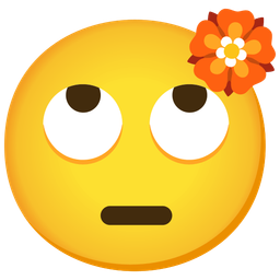 rosette and face with rolling eyes