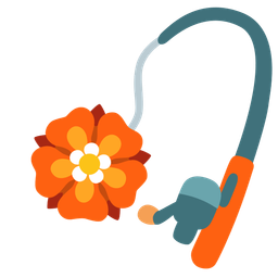 rosette and fishing pole