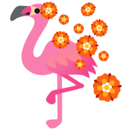 rosette and flamingo