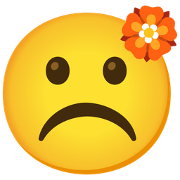 rosette and frowning face