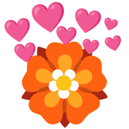 rosette and heart with arrow