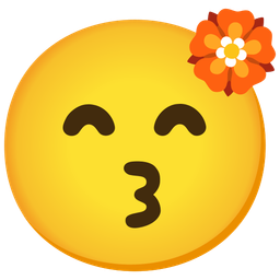 Rosette and Kissing face with smiling eyes