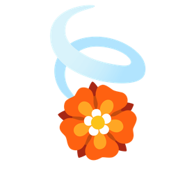 rosette and leaf fluttering in wind