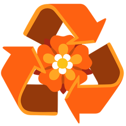 rosette and recycling symbol