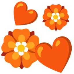 rosette and revolving hearts