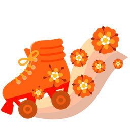 rosette and roller skate