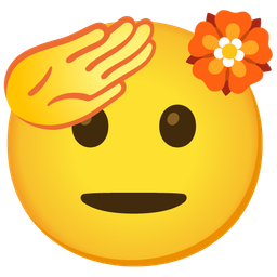 rosette and saluting face