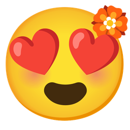 Rosette and Smiling face with heart-eyes