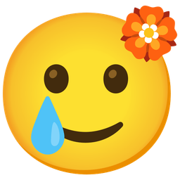 Rosette and Smiling face with tear