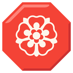 rosette and stop sign