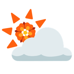 rosette and sun behind cloud