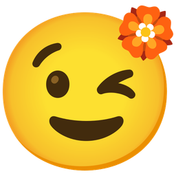 Rosette and Winking face