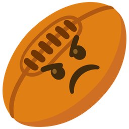rugby football and angry face