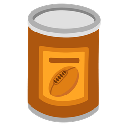 rugby football and canned food