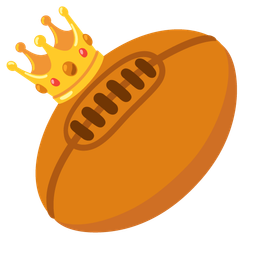rugby football and crown