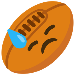 rugby football and downcast face with sweat