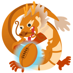 rugby football and dragon