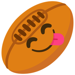 Rugby football and Face savoring food