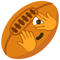 Rugby football and Face with peeking eye