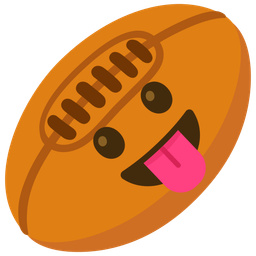 Rugby football and Face with tongue