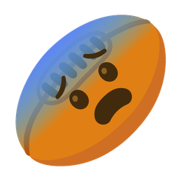 rugby football and fearful face