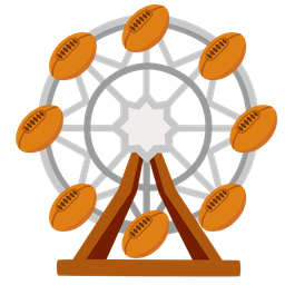 rugby football and ferris wheel