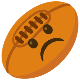 rugby football and frowning face