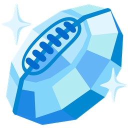rugby football and gem stone