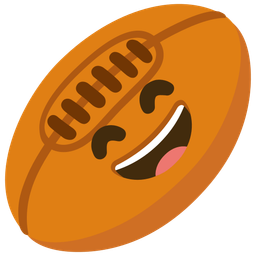 Rugby football and Grinning face with smiling eyes