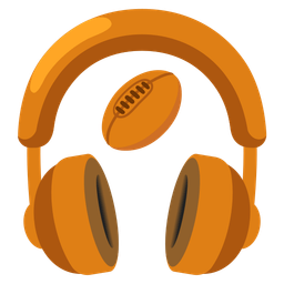 rugby football and headphone
