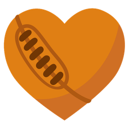 rugby football and heart suit