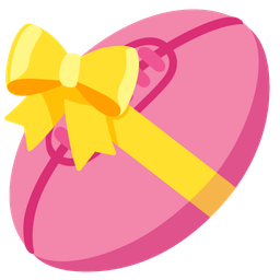 rugby football and heart with ribbon